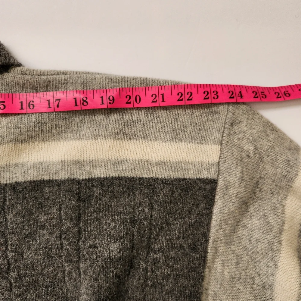 Vintage Ron Chereskin Lamswool Angora Rabbit Hair Men's Gray Striped  Sweater